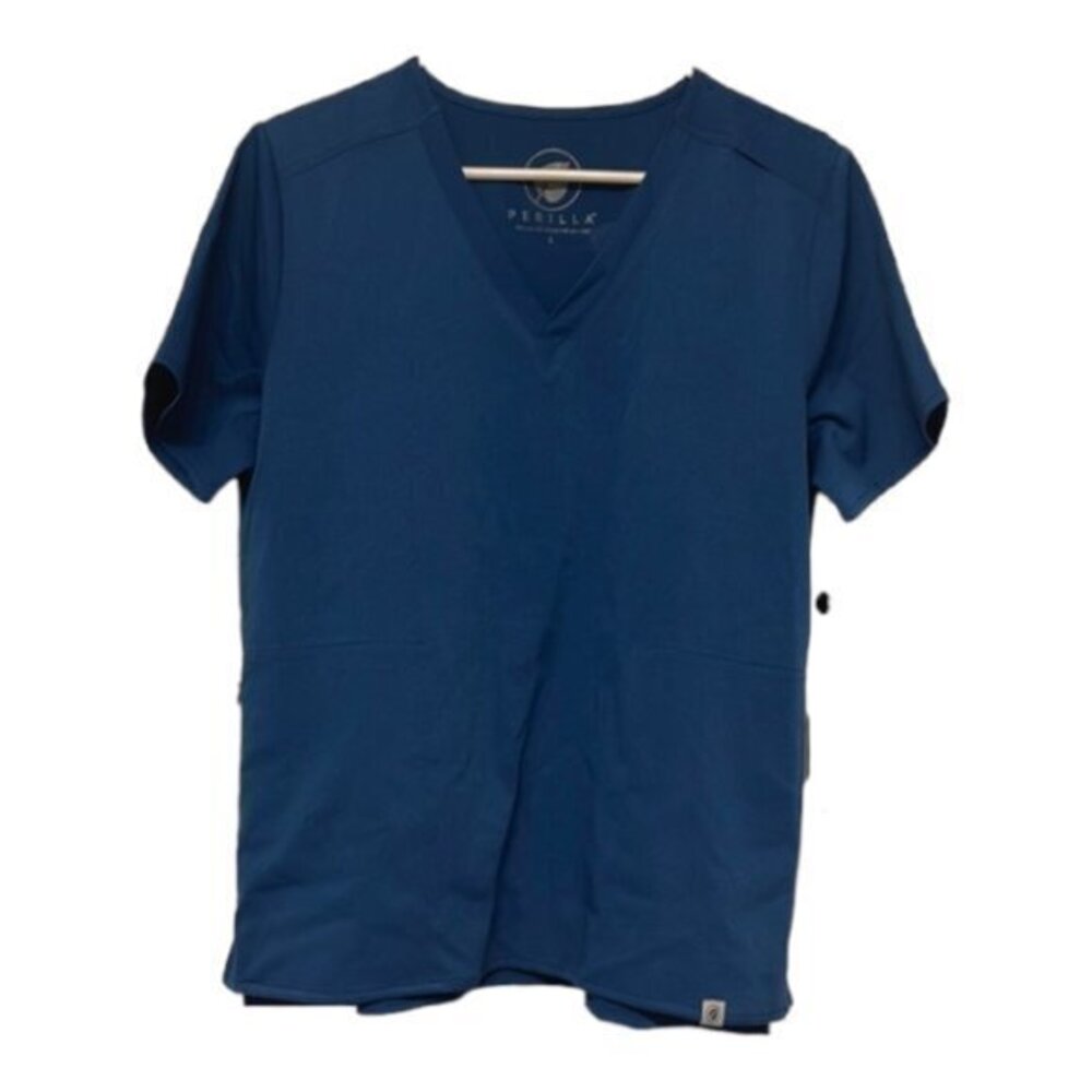 Perilla V-Neck Teal Hospital Nurse Medical Doctor Scrub Top Size Large NWT #6511